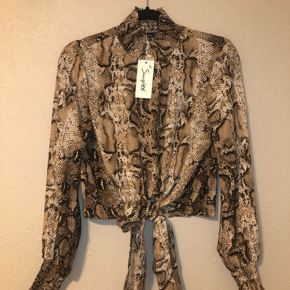 Co ord set long sleeve snake print